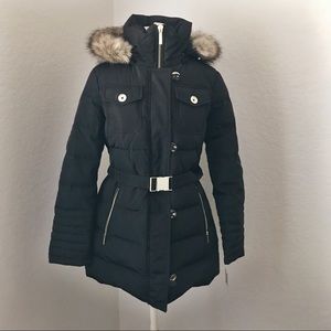 *NWT* Michael Kors Down Faux Fur Coat w/ Belt